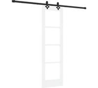 Porte coulissante vidaXL blanche 61 x 198,5 cm en pin massif et verre
