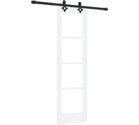 Porte coulissante vidaXL blanche 61 x 198,5 cm en pin massif et verre