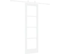 Porte coulissante vidaXL blanche 61 x 198,5 cm en pin massif et verre