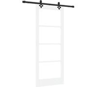 Porte coulissante vidaXL blanche 83 x 202 cm en pin massif et verre