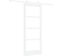 Porte coulissante vidaXL blanche 83 x 202 cm en pin massif et verre
