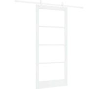 Porte coulissante vidaXL blanche 93 x 202 cm en pin massif et verre