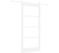 Porte coulissante vidaXL blanche 93 x 202 cm en pin massif et verre
