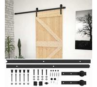 Porte coulissante vidaXL, couleur naturelle et noire, 80 x 210 cm