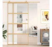 vidaXL Porte coulissante Golden 102,5x205 cm ESG-verre clair et aluminium
