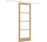 Porte coulissante vidaXL, finition naturelle, 73,5 x 198,5 cm, en pin massif et verre