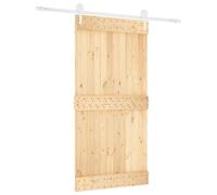 Porte coulissante vidaXL, finition naturelle et blanche, 100 x 210 cm, pin massif