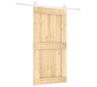 Porte coulissante vidaXL, finition naturelle et blanche, 100 x 210 cm, pin massif