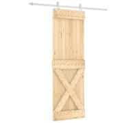 Porte coulissante vidaXL, finition naturelle et blanche, 70 x 210 cm, pin massif