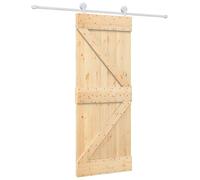 Porte coulissante vidaXL, finition naturelle et blanche, 80 x 210 cm, en pin massif
