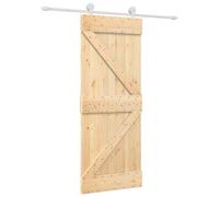 Porte coulissante vidaXL, finition naturelle et blanche, 80 x 210 cm, en pin massif