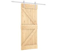 Porte coulissante vidaXL, finition naturelle et blanche, 80 x 210 cm, en pin massif