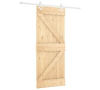 Porte coulissante vidaXL, finition naturelle et blanche, 80 x 210 cm, en pin massif