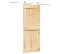 Porte coulissante vidaXL, finition naturelle et blanche, 80 x 210 cm, pin massif