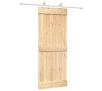 Porte coulissante vidaXL, finition naturelle et blanche, 80 x 210 cm, pin massif