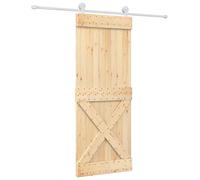 Porte coulissante vidaXL, finition naturelle et blanche, 80 x 210 cm, pin massif