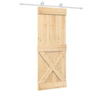 Porte coulissante vidaXL, finition naturelle et blanche, 80 x 210 cm, pin massif