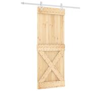 Porte coulissante vidaXL, finition naturelle et blanche, 80 x 210 cm, pin massif