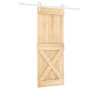 Porte coulissante vidaXL, finition naturelle et blanche, 80 x 210 cm, pin massif