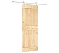 Porte coulissante vidaXL, finition naturelle et blanche, 80 x 210 cm, pin massif