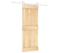 Porte coulissante vidaXL, finition naturelle et blanche, 80 x 210 cm, pin massif
