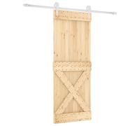 Porte coulissante vidaXL, finition naturelle et blanche, 80 x 210 cm, pin massif