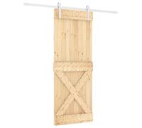 Porte coulissante vidaXL, finition naturelle et blanche, 80 x 210 cm, pin massif