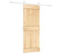 Porte coulissante vidaXL, finition naturelle et blanche, 80 x 210 cm, pin massif