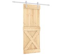 Porte coulissante vidaXL, finition naturelle et blanche, 80 x 210 cm, pin massif