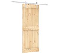 Porte coulissante vidaXL, finition naturelle et blanche, 80 x 210 cm, pin massif