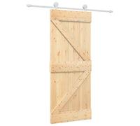 Porte coulissante vidaXL, finition naturelle et blanche, 85 x 210 cm, pin massif