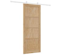 Porte coulissante vidaXL, finition naturelle et blanche, 86 x 211 cm, en pin massif