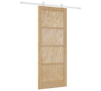 Porte coulissante vidaXL, finition naturelle et blanche, 86 x 211 cm, en pin massif