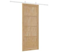 Porte coulissante vidaXL, finition naturelle et blanche, 86 x 211 cm, en pin massif