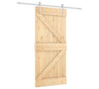 Porte coulissante vidaXL, finition naturelle et blanche, 95 x 210 cm, pin massif