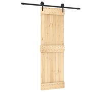 Porte coulissante vidaXL, finition naturelle et noire, 70 x 210 cm, pin massif