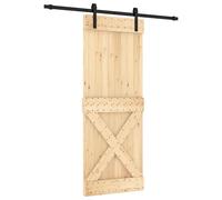 Porte coulissante vidaXL, finition naturelle et noire, 80 x 210 cm, pin massif