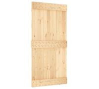 Porte coulissante vidaXL NARVIK, finition naturelle et noire, 100 x 210 cm (213,5 cm)