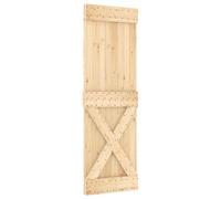 Porte coulissante vidaXL NARVIK, finition naturelle et noire, 70 x 210 cm (213,5 cm)