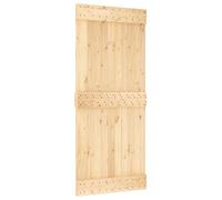 Porte coulissante vidaXL NARVIK, finition naturelle et noire, 90 x 210 cm (213,5 cm)