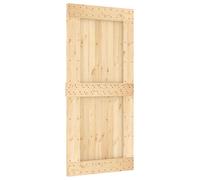 Porte coulissante vidaXL NARVIK, finition naturelle et noire, 95 x 210 cm (213,5 cm)