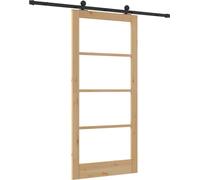 vidaXL Porte coulissante ORKDAL Naturel et noir 93 x 202 cm