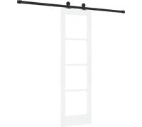 Porte coulissante vidaXL ORKDAL, blanche, 61 x 198,5 cm, en pin massif et verre