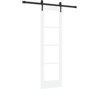 Porte coulissante vidaXL ORKDAL, blanche, 61 x 198,5 cm, en pin massif et verre