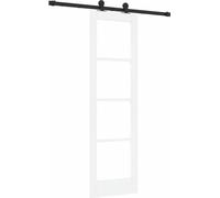 Porte coulissante vidaXL ORKDAL, blanche, 61 x 198,5 cm, en pin massif et verre