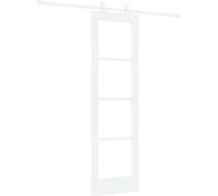 Porte coulissante vidaXL ORKDAL, blanche, 61 x 198,5 cm, en pin massif et verre