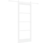 Porte coulissante vidaXL ORKDAL blanche 83 x 202 cm en pin massif et verre