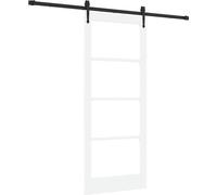 Porte coulissante vidaXL ORKDAL blanche 83 x 202 cm en pin massif et verre