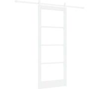 Porte coulissante vidaXL ORKDAL blanche 83 x 202 cm en pin massif et verre