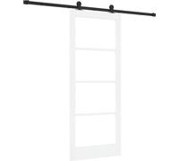 Porte coulissante vidaXL ORKDAL blanche 83 x 202 cm en pin massif et verre